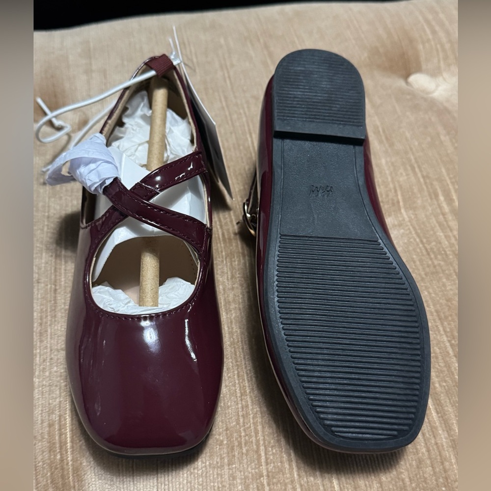 H&M Burgundy Patent Flats